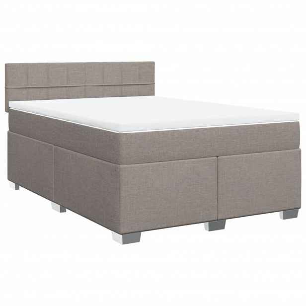 vidaXL Box spring postel s matrací taupe 140x190 cm textil
