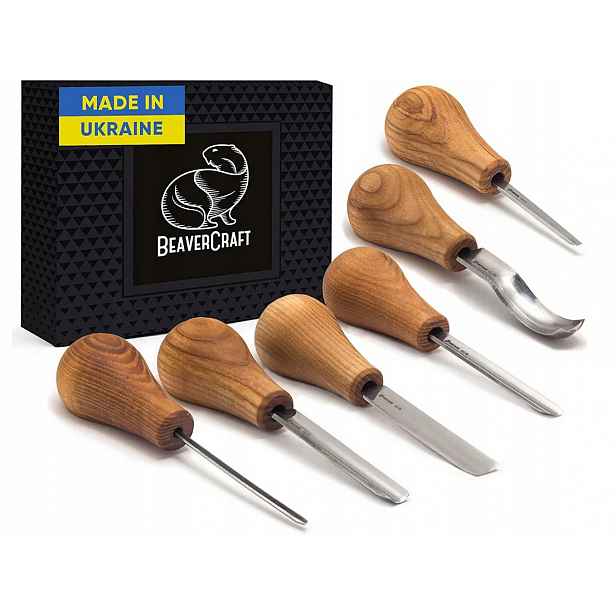 Dřevorytová řezbářská dláta 6 Ks Beavercraft SC05