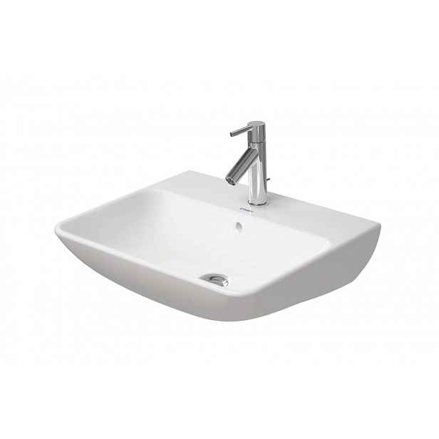 Duravit ME by Starck - Umyvadlo 55x44 cm, s přepadem, otvor pro baterii, DuraShield, bílá 233555AA00