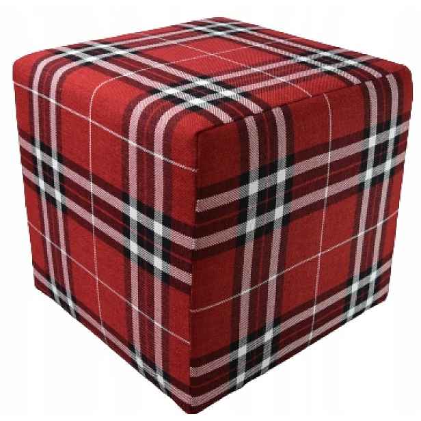 Taburet kostka 40x40x40 Krata Lobox pletenina barvy