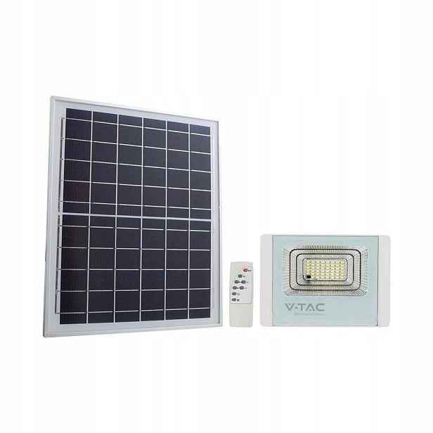 Led zářič 12W se solárním panelem a dálkovým ovládáním, neutrální světlo V-tac