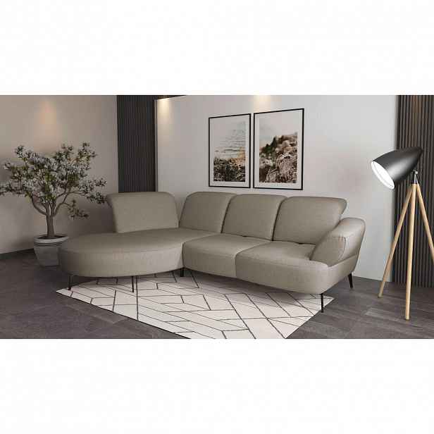 Sit & More ROHOVÁ SEDAČKA, textil, šedohnědá