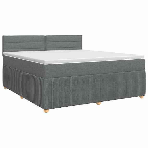 vidaXL Postel boxspring s matrací Tmavě šedá 140 x 200 cm Textil
