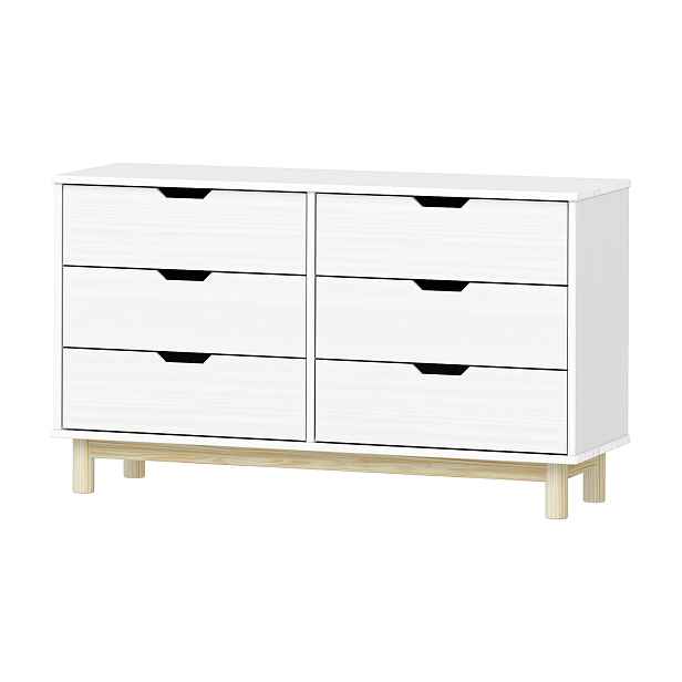 Komoda 3+3 zásuvky BONITO 2 bílý lak