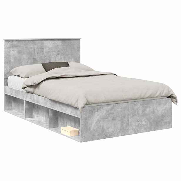vidaXL Rám postele Betonově šedá 120 x 190 cm Kompozitní dřevo