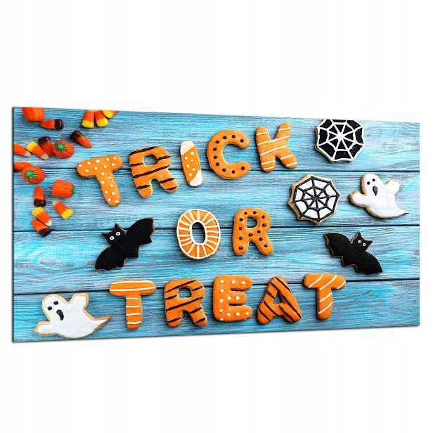 7v1 Skleněná Ochranná Deska Na Sporák 90x52 Halloween