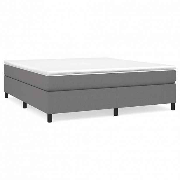vidaXL Rám postele s boxspringem tmavě šedý 160 x 200 cm textil