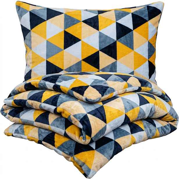4Home Povlečení mikroflanel Scandi triangle, 160 x 200 cm, 70 x 80 cm