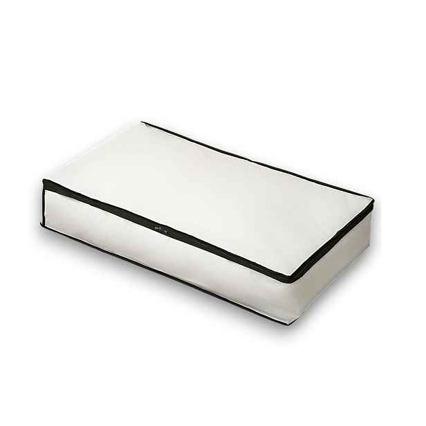 Arte Regal Textilní úložný box na uschování oblečení a ložního prádla, WHITE KIPIT, 105x45x15, bílý