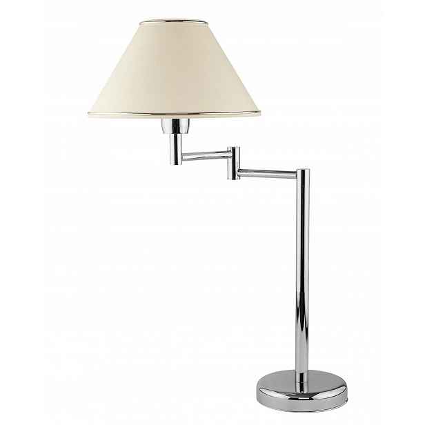 Noční Lampa Begamo Nastavitelná stříbrná Ecru Abažur 1xE27 57 cm Stolní dům