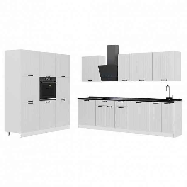 Vicco KUCHYŇSKÝ KOUT Fame-Line, Bílý venkovský dům/Bílá, 460 cm, PD Antracit