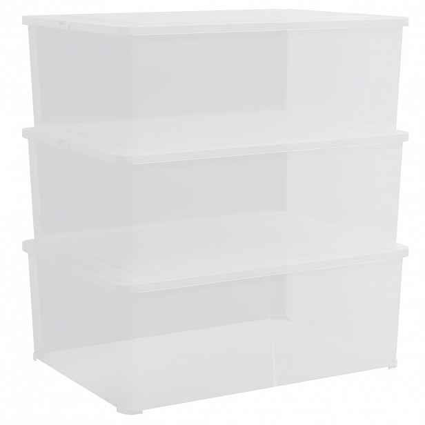 vidaXL Plastové úložné boxy 3 ks 10 l stohovatelné
