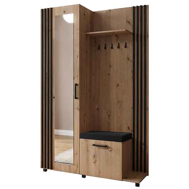 MASSENO MODERNÍ PŘEDSÍŇOVÁ SESTAVA ARMADIO, 137/207/42 cm, dub Artisan