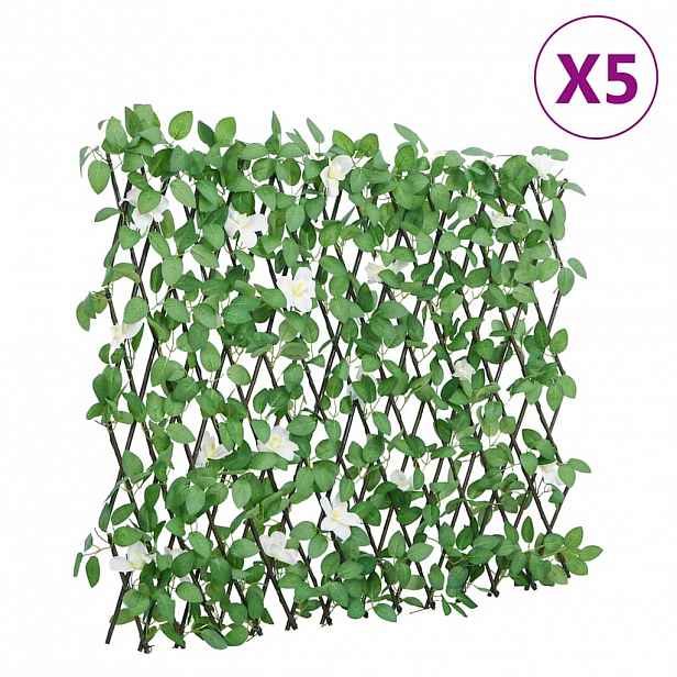 vidaXL Treláže s umělým břečťanem roztahovací zelené 5 ks 180 x 60 cm
