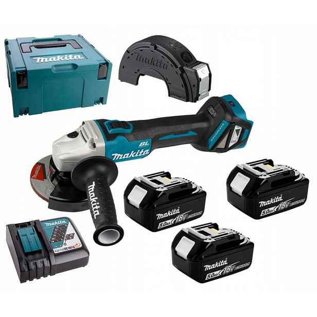 aku úhlová bruska 125 mm 18 V, 3x5,0 Ah Makita [DGA511RT3J]