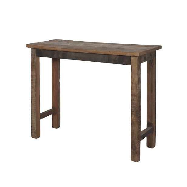 Hnědý antik konzolový stůl Grimaud z recyklovaného dřeva Nature – 91*36*75 cm Chic Antique