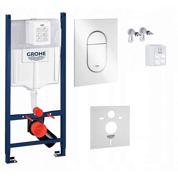 Kompletní podomítkový Wc set – stojan Grohe tlačítko bílé barvy
