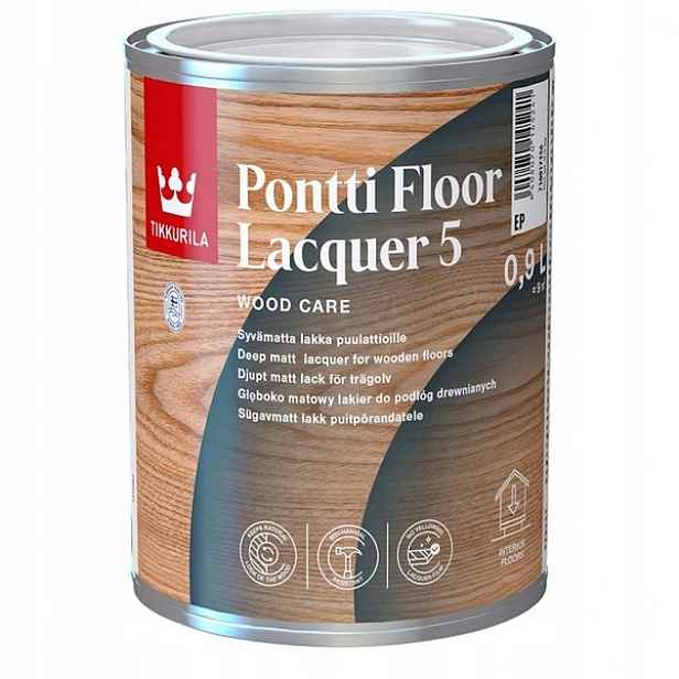 Lak na podlahy Pontti Floor Lacquer 5 Bezbarvý Matný 0,9L Tikkurila