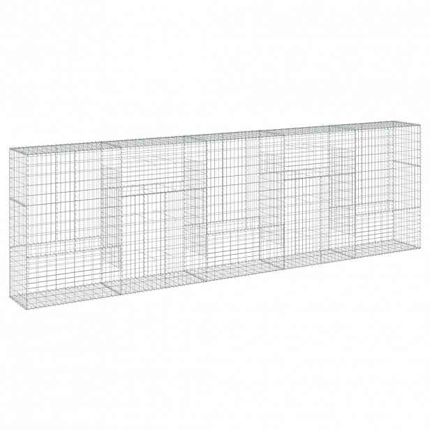 vidaXL Gabionový koš s víkem 500 x 50 x 150 cm pozinkované železo
