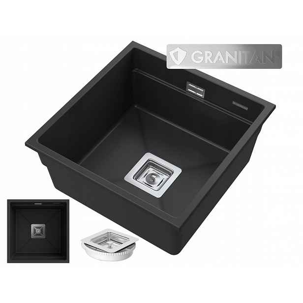Závěsný Dřez Granitový Sifon Chrom Epir 44