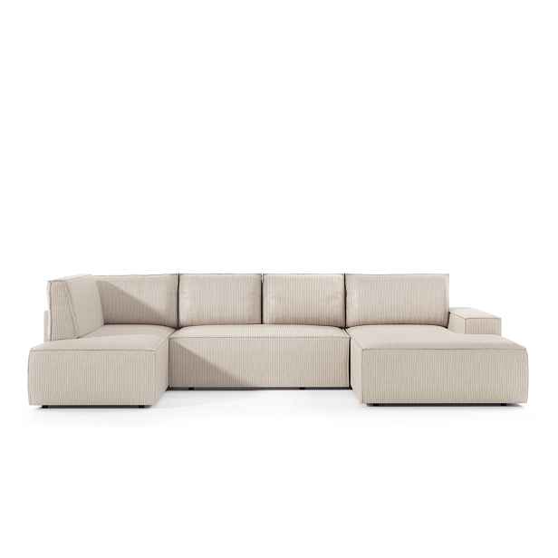 3kraft Rohová rozkládací sedací souprava Fiord U2 140 349 cm Poso 100 krémově bílá