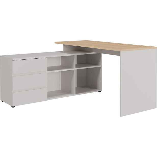 Rohový pracovní stůl s deskou v dubovém dekoru 145x146 cm Lissabon – Germania