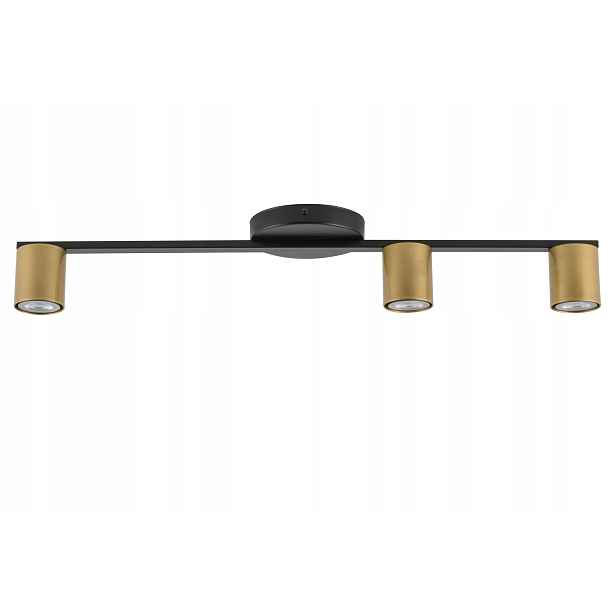 Stropní svítidlo minimalistická černá zlatá 3 spoty do předsíně Sigma