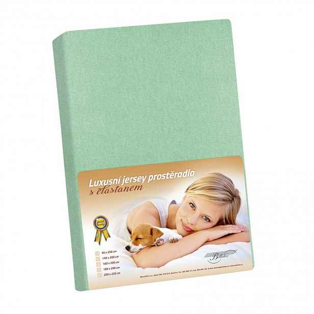 Bellatex Jersey prostěradlo s elastanem zelená, 120 x 200 cm