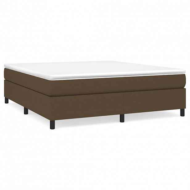 vidaXL Rám postele s boxspringem tmavě hnědý 160 x 200 cm textil