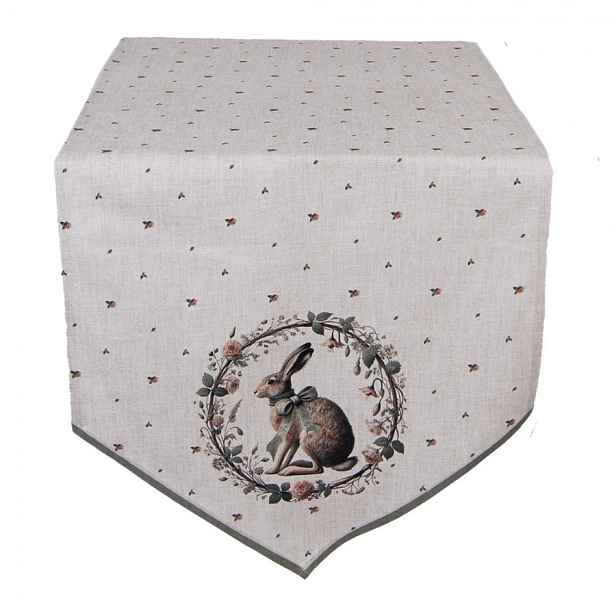 Bavlněný běhoun na stůl Natural Linen Easter - 50*160 cm Clayre & Eef