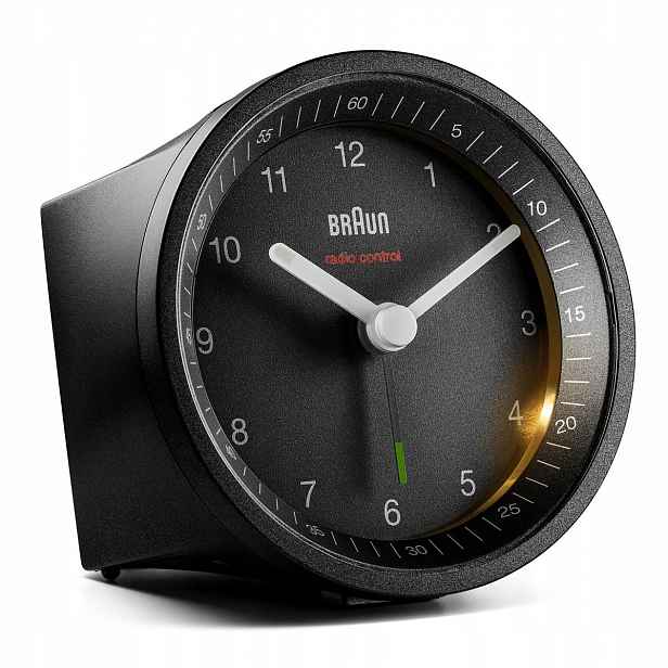 Černý Budík Braun BC07BK-RC Alarm Snooze Dcf