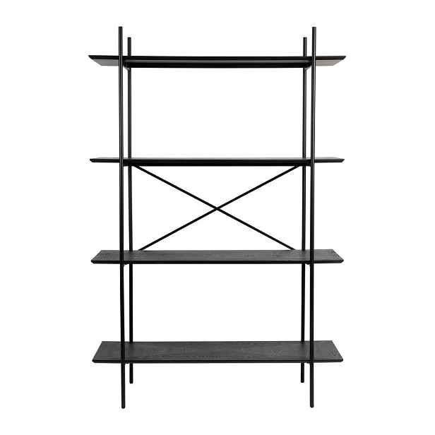 Černý kovový regál 120x180x40 cm Marcio – White Label