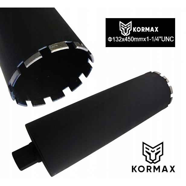 Diamantová korunka 132 mm Korunkový Vrták pro vrtačku Beton 132x450 závit 1.1/4