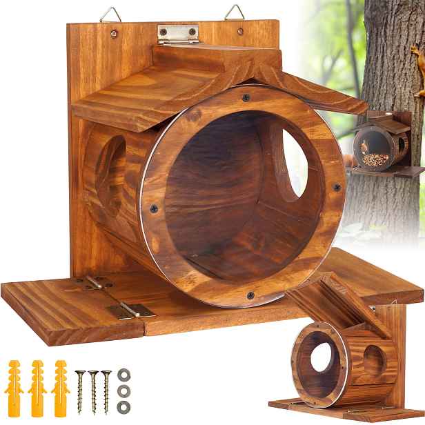 Domeček Pro Veverky Dřevěný Krmítko Pro Veverky S Podestou Okno 33X24X17 CM