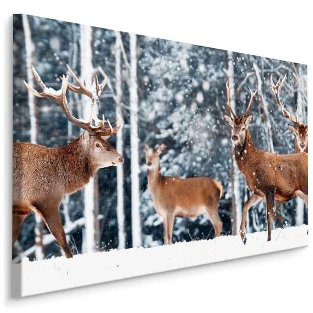 MyBestHome BOX Plátno Stádo Jelenů V Zimním Lese Varianta: 90x60