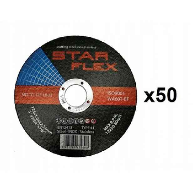 Řezací kotouč Star Flex T41-125-1,0 WA60T-BF-INOX 50 kusů