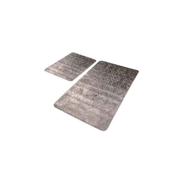 Šedé sametové koupelnové předložky v sadě 2 ks 60x100 cm – Mila Home