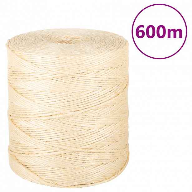 vidaXL Provaz 100% sisal 2 mm 600 m