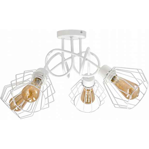 Závěsná stropní lampa Berge Loft Diamond 4x E27 Lustr Bílý