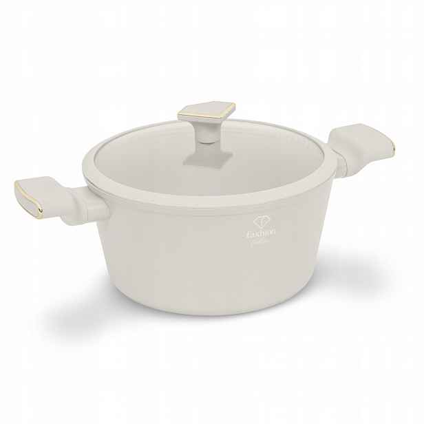 Hrnec s poklicí 24 cm, Fashion FTV-0069 Matte Cream-Gold
