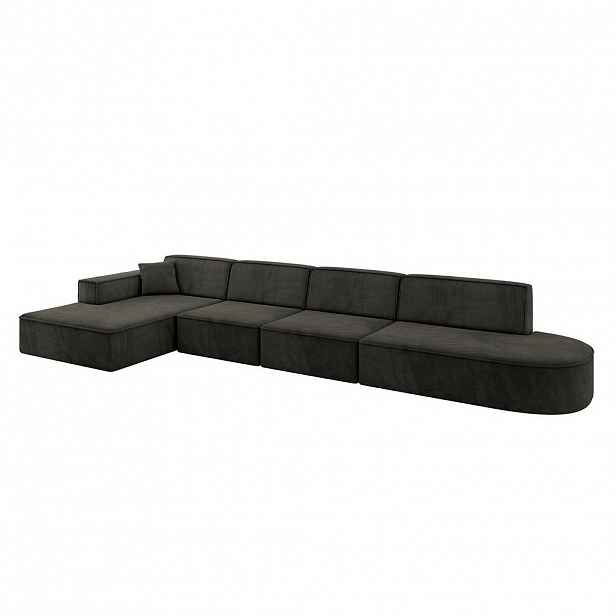 ALTDECOR ROHOVÁ SEDAČKA s otomanem vlevo IREA-L3-v4 – 412 × 165 × 77 cm, černá