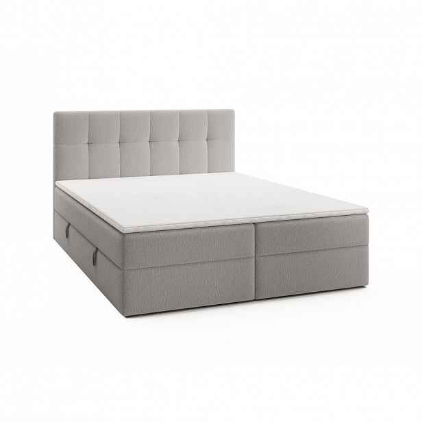 Fedve BOXSPRINGOVÁ POSTEL ORENO ROYAL 160x200 cm, Světle šedá