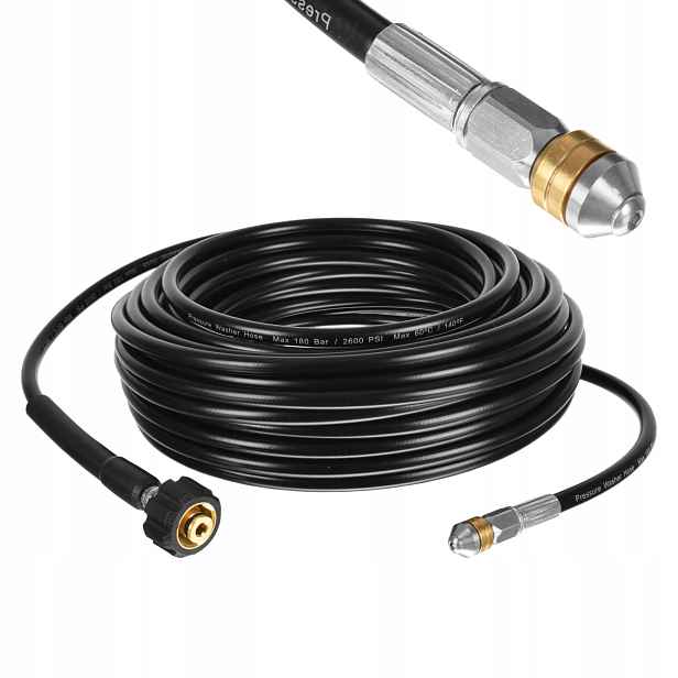Hadice na čištění kanalizace 20 m s otočnou tryskou M22 pro Karcher Hd Hds