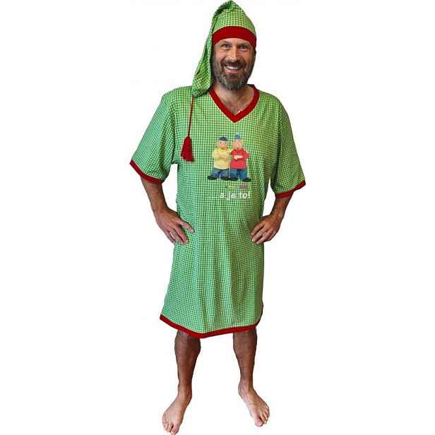 Noční košile - Gesto - zelená mřížka - 3XL