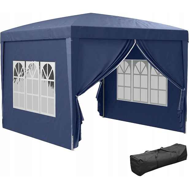 Outsunny Zahradní pavilon, stan, skládací, 3 x 3 m, 4 stěny