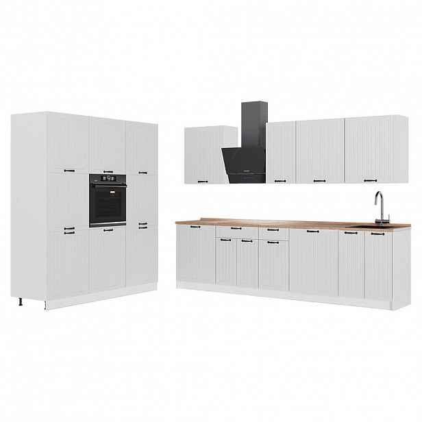 Vicco KUCHYŇSKÝ KOUT Fame-Line, Bílý venkovský dům/Bílá, 460 cm, PD Dub