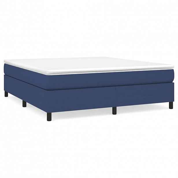 vidaXL Rám postele s boxspringem modrý 160 x 200 cm textil