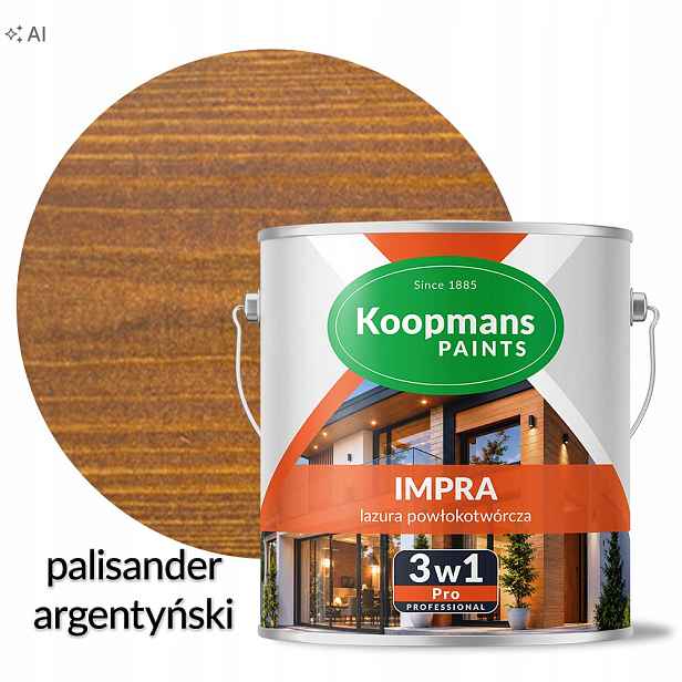 Koopmans Impra 3v1 Pro Lazura na dřevo zew 108 Argentinský palisandr 5L