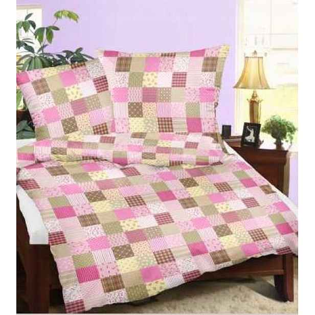 Krepové povlečení 200x220 Paczłork Růžový na knoflíky 100% bavlna hrubá