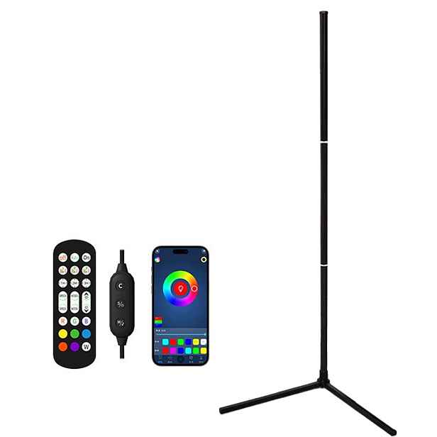 Led podlahová lampa 10 W, stojací lampa měnící barvu, rohová lampa